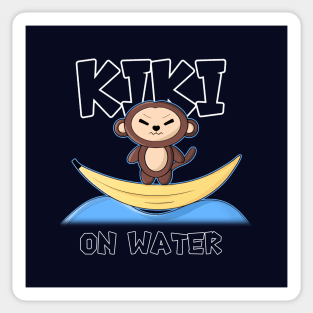 Cute Summer Kawaii Monkey On Banana Boat B Sticker